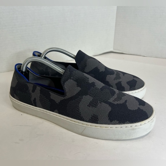 Rothys Original Slip On Sneaker in Grey Camouflage - Picture 7 of 11